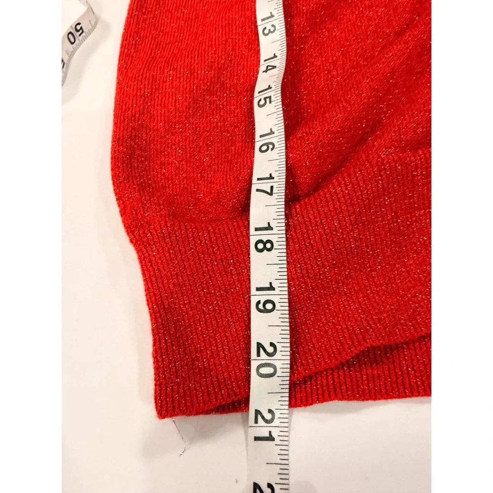 Crewcuts Girls Red Metallic Ruffle Cardigan Sweater AB666 Size 14 Holiday